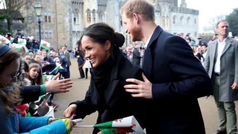 Meghan Markle and Prince Harry at Cardiff Castle