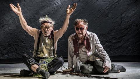 Ian McKellen as King Lear and Danny Webb as Gloucester in KING LEAR at the Duke of York's Theatre