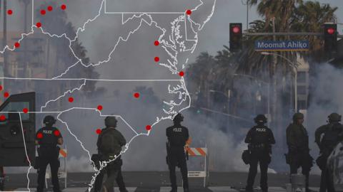 Tear gas use across the US