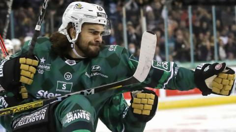 Jordan Boucher celebrates scoring against Dundee Stars