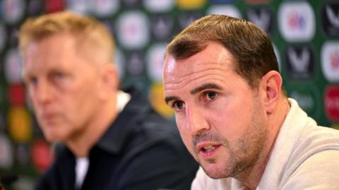 John O'Shea pictured during Thursday's news conference in Dublin 