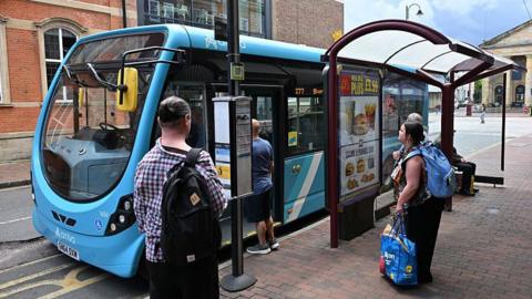 Bus at stop