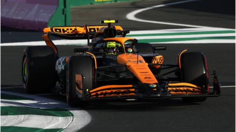 McLaren's Lando Norris in Saudi Arabian Grand Prix first practice