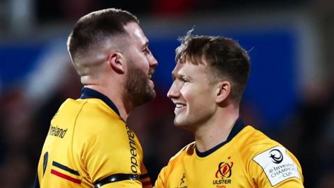 Stuart McCloskey and Stewart Moore celebrate