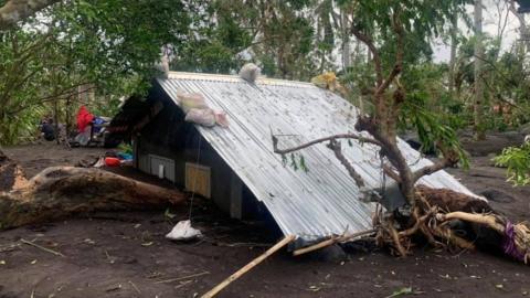 View of Typhoon Goni"s aftermath in San Francisco, Guinobatan