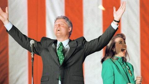 Bill and Hillary Clinton in 1992