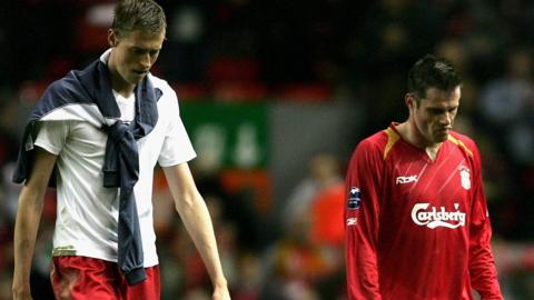 Peter Crouch and Jamie Carragher