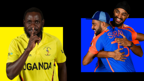 Uganda's Kenneth Waisma and India duo Mohammad Siraj & Arshdeep Singh