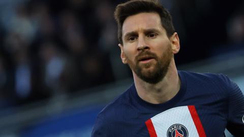 Lionel Messi playing for PSG