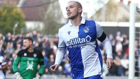 Luke Thomas scores for Bristol Rovers against Whitby