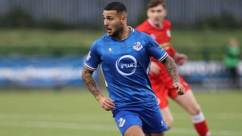 Pablo Andrade in action for Loughgall