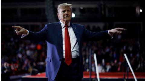 Donald Trump at a campaign event in New Hampshire