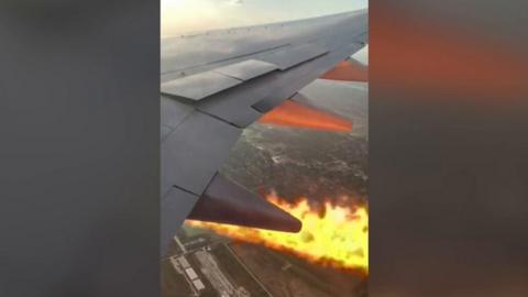 Engine on fire on a Southwest Airlines flight