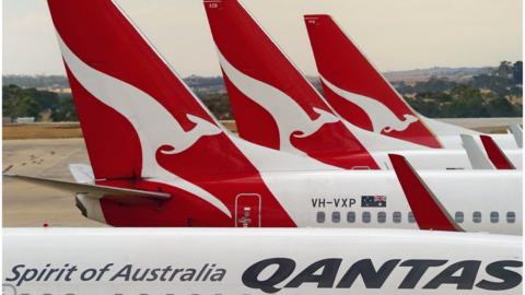 Qantas planes on tarmac