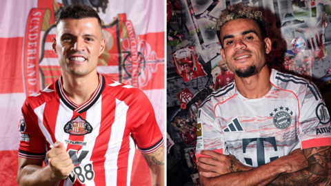 Granit Xhaka and Luis Diaz