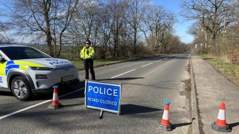 Barony Road in Auchinleck crash scene