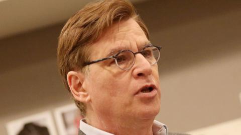 Aaron Sorkin during the Lincoln Center Theater New Production of "Camelot" Photo Call & Press Day at The Lincoln Center Rehearsal Studios on February 24, 2023 in New York City.