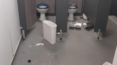 Vandalised public toilets