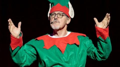 Griff Rhys Jones dressed as an elf
