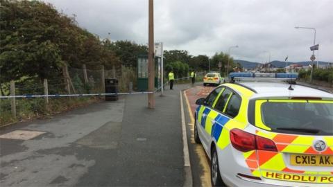 the bus stop in Towyn where the baby was found