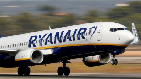 A file photo of a Ryanair plane taking off
