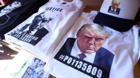 T-shirts with Trump mugshot at store in Los Angeles