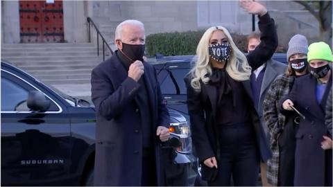 Lady Gaga and Joe Biden