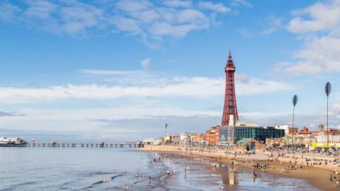 The seafront near Blackpool beach