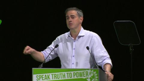 Jonathan Bartley speaking in Harrogate