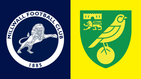 The Millwall and Norwich City club crests side by side