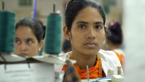 A Bangladeshi garment factory worker