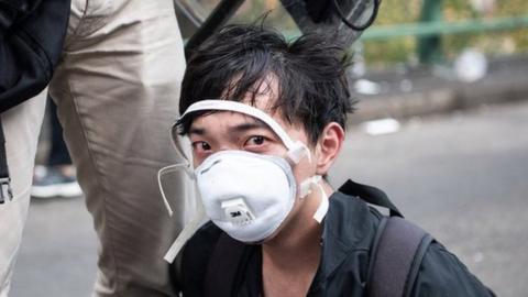 HONG KONG, CHINA - NOVEMBER 18: Police arrest anti-government protesters at Hong Kong Polytechnic University on November 18, 2019 in Hong Kong, China. Anti-government protesters armed with bricks, firebombs, and bows and arrows fought with the police at university campuses over the weekend as demonstrations in Hong Kong stretched into its sixth month with demands for an independent inquiry into police brutality, the retraction of the word "riot" to describe the rallies, and genuine universal suffrage. (Photo by Laurel Chor/Getty Images)