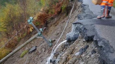 Collapsed road in Knoydart