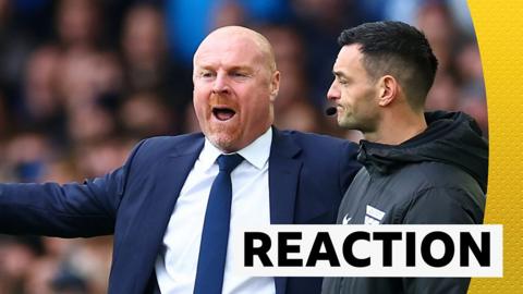 Everton manager Sean Dyche reacts on the touchline