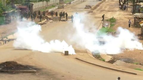 Tear gas in Kisumu, Kenya, 25 October