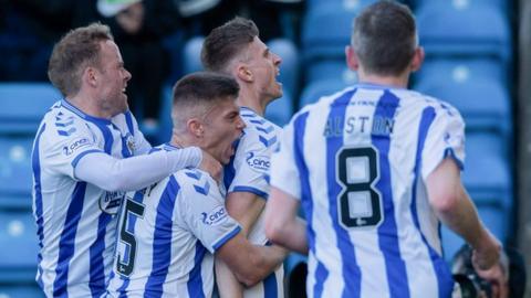 Oli Shaw celebrates the winning goal