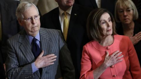 Mitch McConnell (left) and Nancy Pelosi (right)