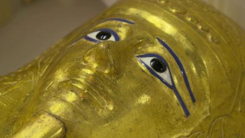 Ancient Egyptian coffin on show