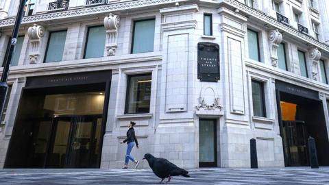 Exterior view of Twitter's Piccadilly Circus headquarters in London