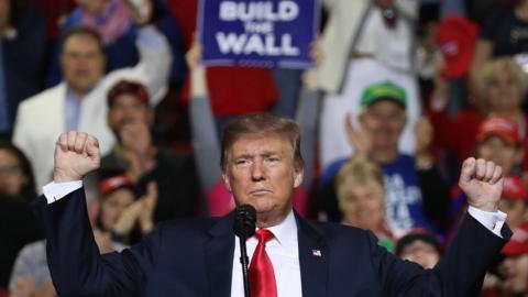 US President Donald Trump at a campaign rally in El Paso, Texas