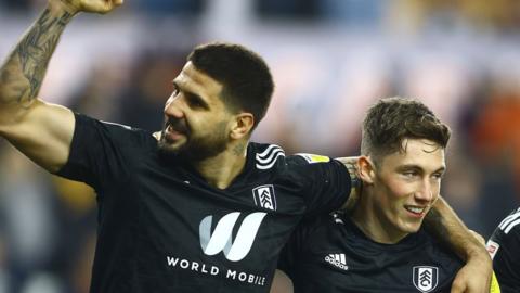 Aleksandar Mitrovic celebrates his goal