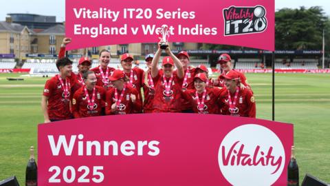 England with the T20 series trophy