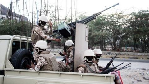 Separatist fighters in Aden, Yemen