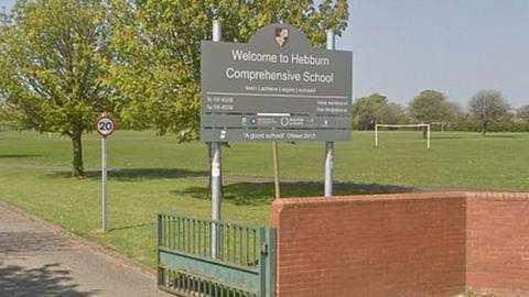 Hebburn Comprehensive school sign