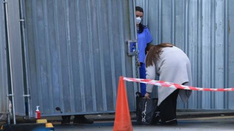 Nurse at Arrowe Park Hospital isolation site