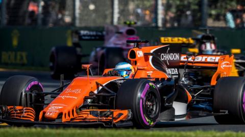 Fernando Alonso's McLaren-Honda during the Australia GP