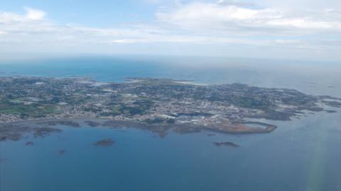 Aerial view of the north-east coast of Guernsey