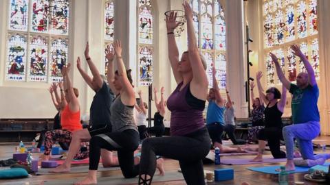 Pop up yoga at St Edmundsbury Cathedral