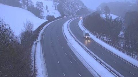 Poor road conditions in north Wales