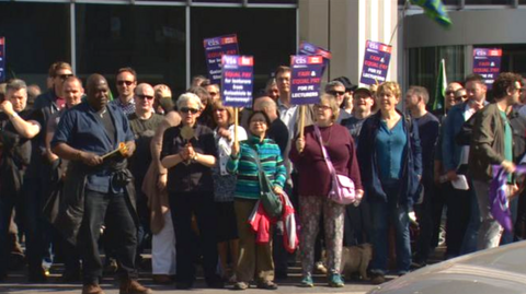 Striking lecturers